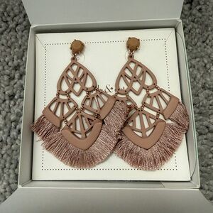 Stella & Dot Alexandria Statement Blush Fringe Earrings